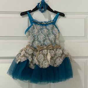 Blue and Gold Kids ballet costume/Tutu